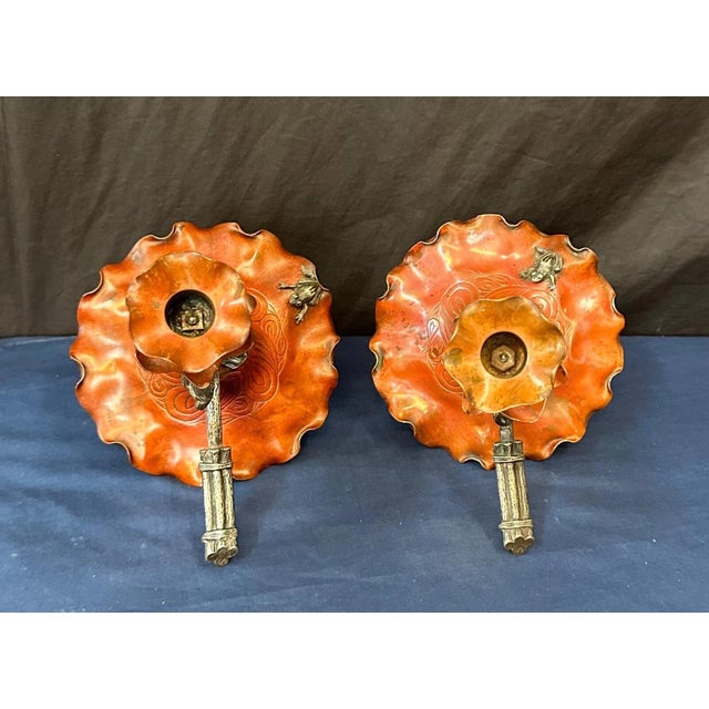 Early 20th Century Early 20th Century Art Nouveau Candle Holders For Sale - Image 5 of 8