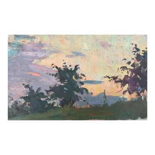 1970s Original Spring Rural Landscape Oil Painting, Ukrainian Impressionism 22-35 For Sale