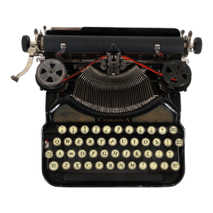 Refreshed 1930's Corona Four Manual Typewriter in Black and Gold