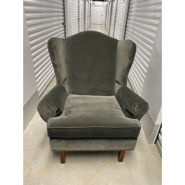 Newly Upholstered Highland House Chippendale Wing Chair and Ottoman For Sale In Baltimore - Image 6 of 7