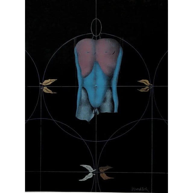Modern Paul Wunderlich, Tribute to Leonardo Da Vinci, 1972, Lithograph For Sale - Image 3 of 8