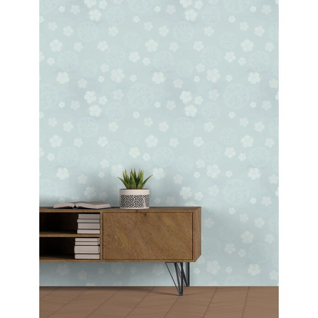 Soicher Marin Kyoto Wallpaper in Baby Blue - 3 Panels | Chairish