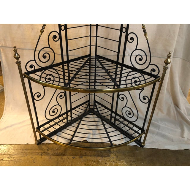 Vintage Iron Corner Bakers Rack Chairish