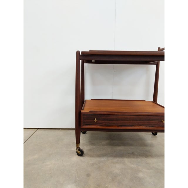 Brown Vintage Mid Century Modern Teak Trolley / Cart by White & Newton For Sale - Image 8 of 10