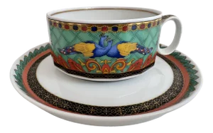 Le Voyage De Marco Polo Tea Cup and Saucer from Rosenthal Meets Versace, 1993