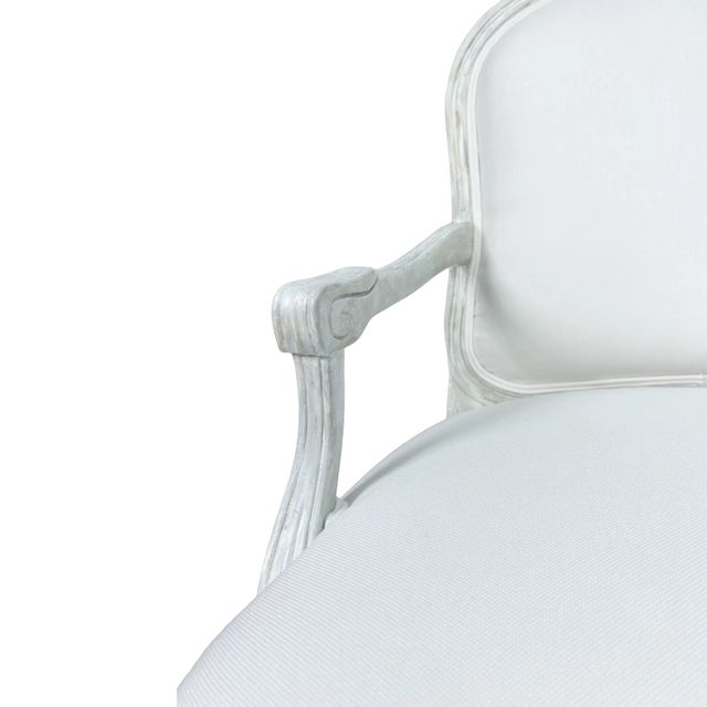 White 2 Beautiful Hand Painted Fauteuil Chairs For Sale - Image 8 of 11