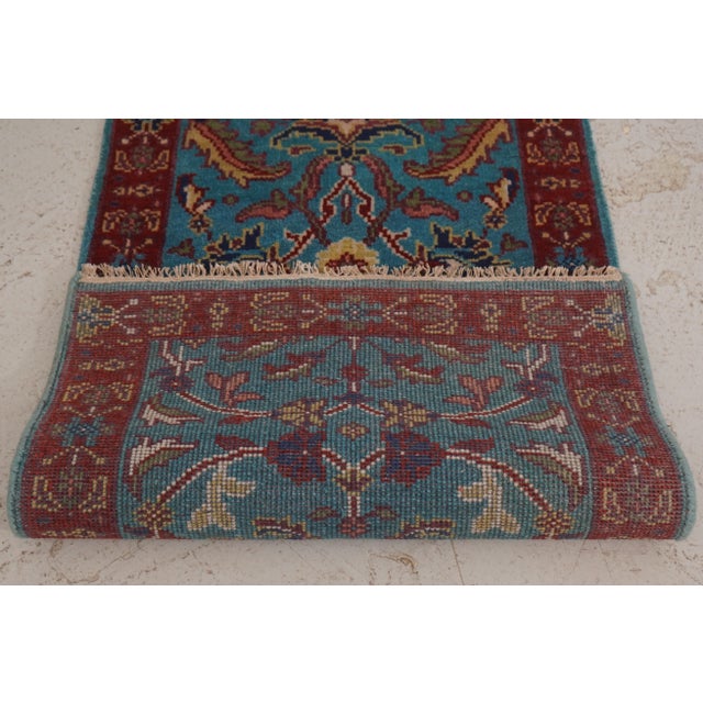 Hand Woven 100% Wool Approx. 2.5’ X 6’ Runner Rug For Sale - Image 10 of 10