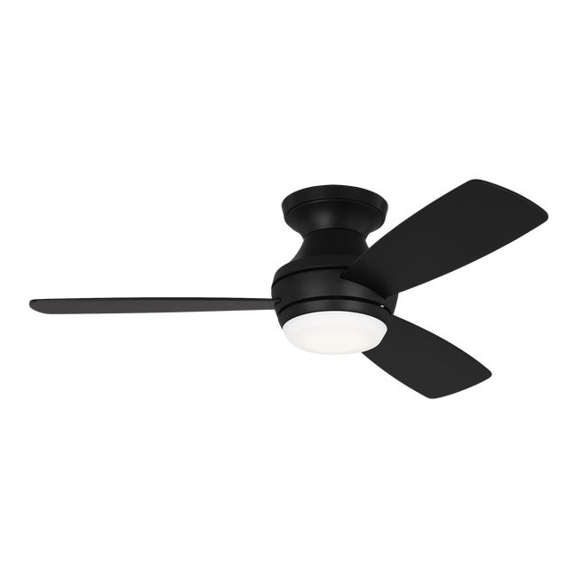 Visual Comfort Fan Ikon Hugger 44" LED Ceiling Fan in Midnight Black For Sale
