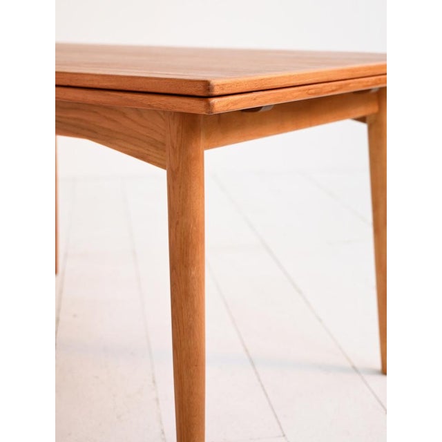 Brown Danish Extendable Teak and Oak Dining Table, 1960s For Sale - Image 8 of 10
