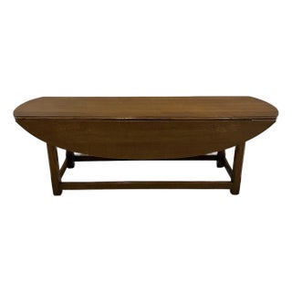 Vintage Mid Century 1940s Drop-Leaf Colonial Revival Wood Coffee Table For Sale
