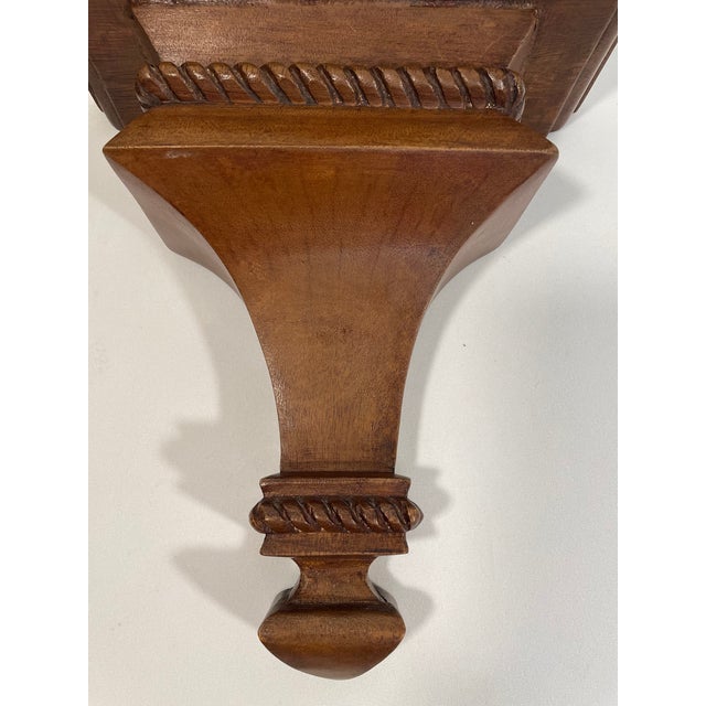 Brown Mid 20th Century Neoclassical Style Wood Corbels Wall Shelf Brackets - A Pair For Sale - Image 8 of 18
