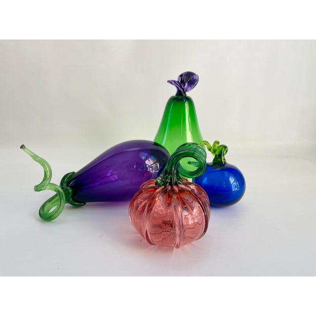 French Large Handblown Art Glass Fruit Collection - Set of 4 For Sale - Image 3 of 11
