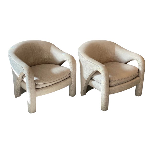 1980s Vintage Postmodern Sculptural Arc Chairs - A Pair For Sale