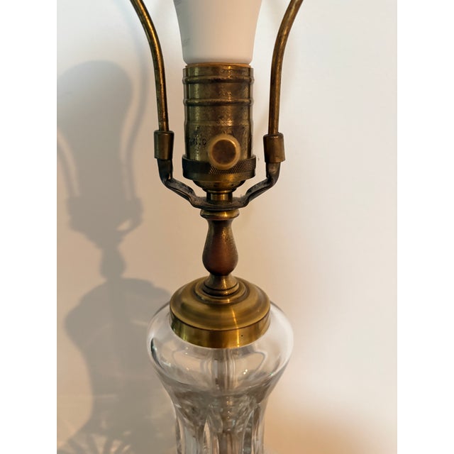 Metal Vintage Wildwood Cut Crystal Wheat & Brass Table Lamp, Circa 1970s For Sale - Image 7 of 10