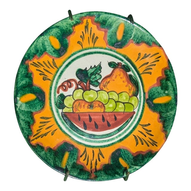 Vintage Hand Painted Fruit Ceramic Pottery For Sale