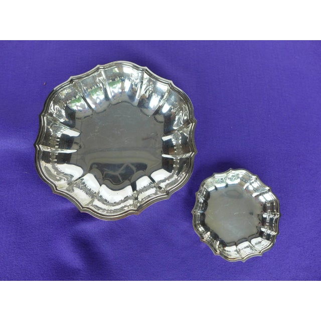 Traditional Silver Plate Scalloped Shape Bowls - A Pair For Sale - Image 3 of 6