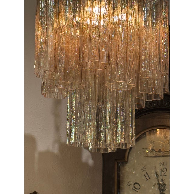 Metal Murano Fume Tronchi Glass Chandelier For Sale - Image 7 of 8