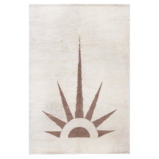 Doris Leslie Blau Midcentury Moroccan Natural Undyed Wool Rug For Sale