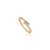 Minimalist Three Stone Natural Diamond Bypass Ring in 18k Yellow Gold Stackable Size 4 For Sale - Image 4 of 15