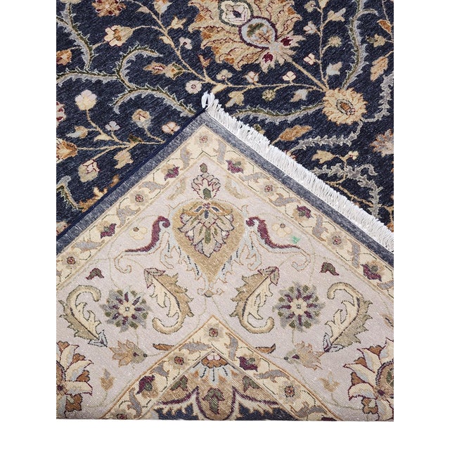 Indo Persian Tabriz Rug Wool & Silk 9’ X 12’ For Sale - Image 4 of 5