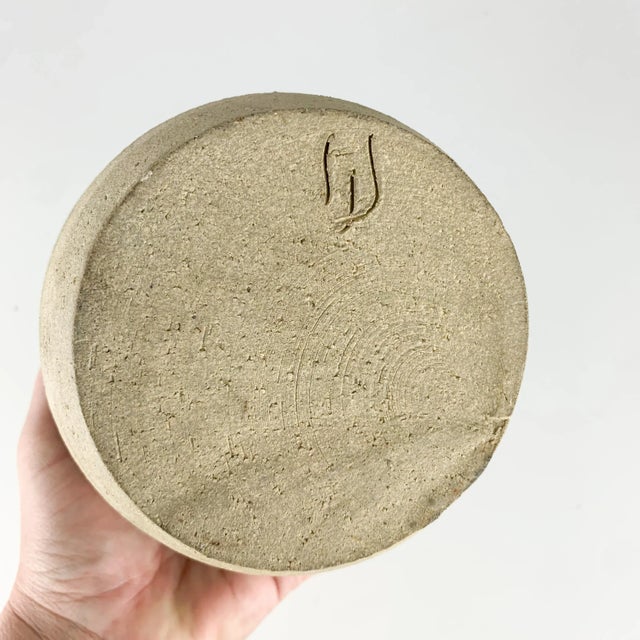 Brown Vintage Signed Studio Pottery Vase Urn With Handle Earth Tone Southwest Decor For Sale - Image 8 of 13