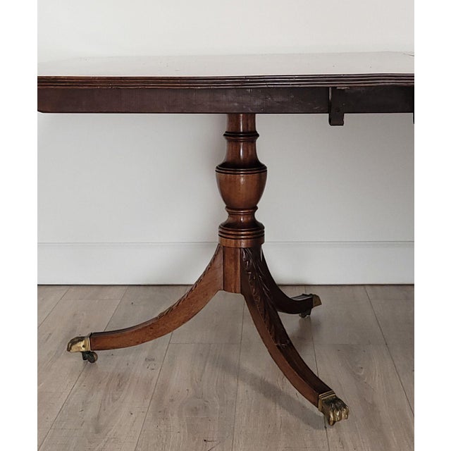 Large English Dining Table, Mahogany With Satinwood, 19th Century and Later For Sale - Image 4 of 12