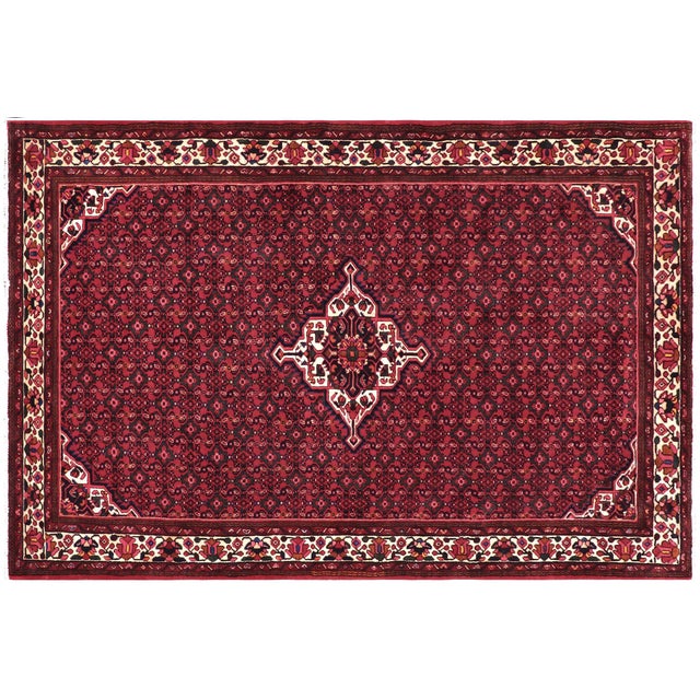 Shabby Chic Tabriz Red/Beige Wool Rug - 6'9'' X 9'11'' For Sale In New York - Image 6 of 10