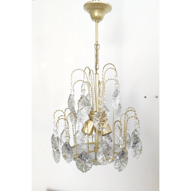 1980s Crystal Chandelier French Basket For Sale - Image 4 of 11