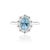 1.38ct Aquamarine & Diamond Vintage Statement Ring in 14k White Gold Size 5 For Sale - Image 4 of 15