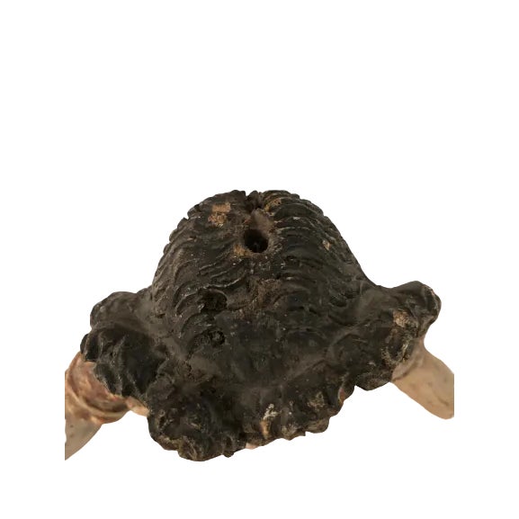 Brick Red 17th-Century Polychrome Wood Sculpture With Antique-Style Wall Bracket For Sale - Image 8 of 12