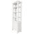 Pair of Petite White Lacquer Faux Bamboo & Wicker Étagère Cabinets For Sale In West Palm - Image 6 of 9