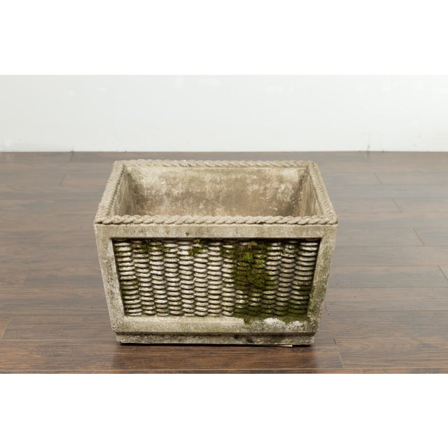 Vintage English Midcentury Stone Planter with Textured Finish and Aged Patina For Sale In Atlanta - Image 6 of 12