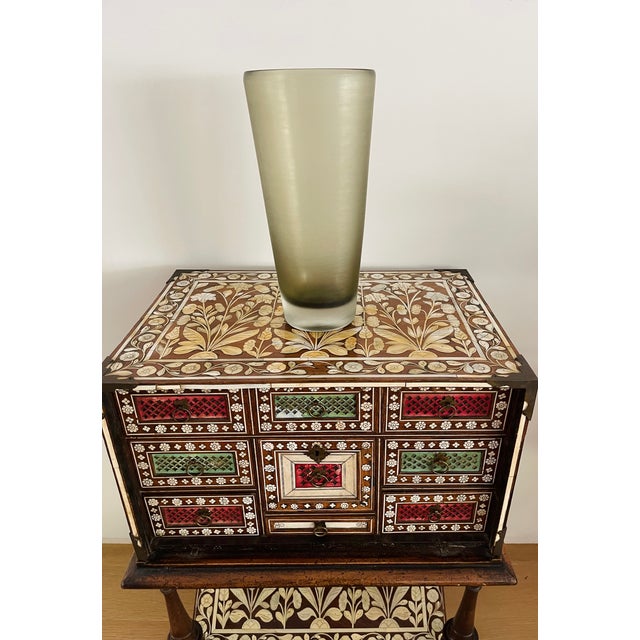 Glass Vintage Venini Inciso Vase, Acid-Eched, Midcentury For Sale - Image 7 of 7