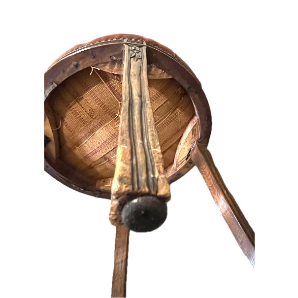 Vintage Italian Neoclassical Revival Side Chair, Carved Rosette Crest, Round Upholstered Seat, Mid-20th Century For Sale - Image 10 of 14