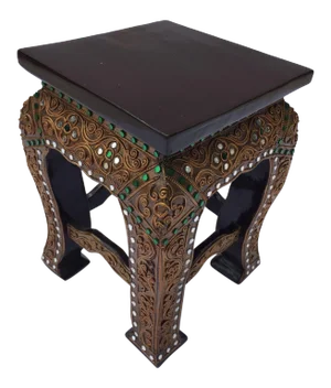 20th Century Asian Small Low Wooden Gilded Table Stand