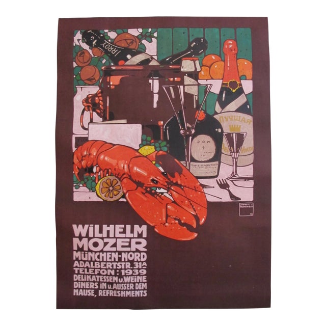 Ludwig Hohlwein 1909 Art Deco Poster, Wilhelm Mozer For Sale