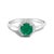 Contemporary 10K White Gold Green Emerald and 3/8 Cttw Diamond Halo Jewelry Set (Earrings, Pendant & Ring) For Sale - Image 3 of 6