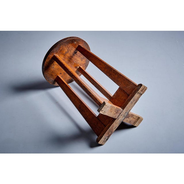 Le Même Stool in Oak by Henry Jacques, France, 1940s For Sale - Image 3 of 10