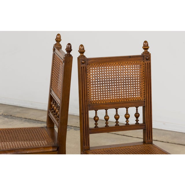 Antique French Henri II Style Walnut Caned Dining Chairs, Set of 8 For Sale - Image 17 of 18