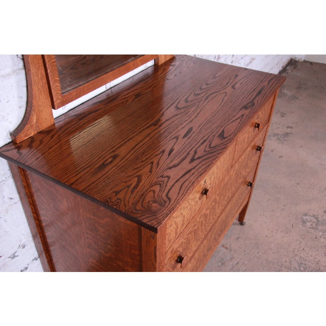 Antique Tiger Oak Dresser With Swing Mirror, Circa 1900 Chairish