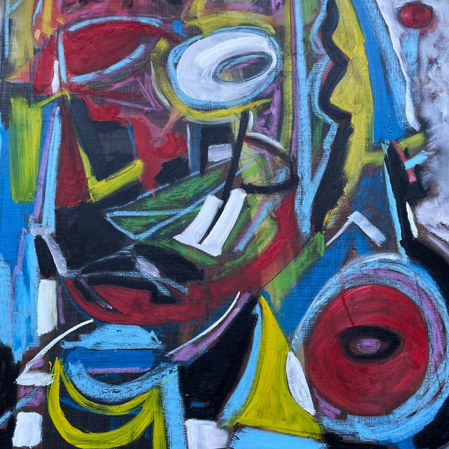 Beautiful appx 16”x20” abstract original oil on canvas expressionist cubist painting. Canvas is gallery stretched and...