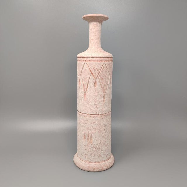 Mid-Century Modern Pink Ceramic Vases, Italy, Set of 2 For Sale - Image 3 of 10