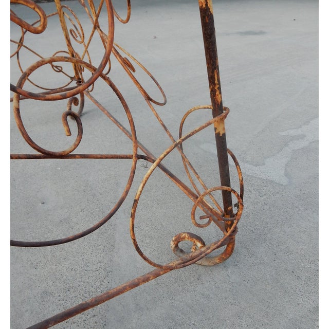 Metal Antique Victorian Ornate Wrought Iron 3-Tier Garden Plant Stand French 1930s For Sale - Image 7 of 8