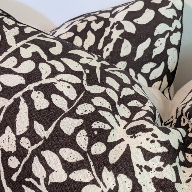 Brown Quadrille Arbre De Matisse Reverse Tint on Brown Lumbar Pillows For Sale - Image 8 of 8