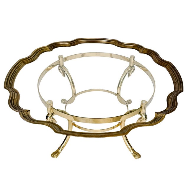 Metal Vintage Hollywood Regency Swan Coffee Table in the Style of LaBarge For Sale - Image 7 of 8