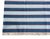 Handmade Cotton Area Rug, Vegetable Dyed, Blue and Orange Striped Dhurrie -6'x9' For Sale - Image 11 of 13