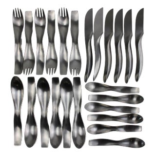 Model 7000 Danube Cutlery by Janos Megyik for Amboss, 1970s, Set of 24 For Sale