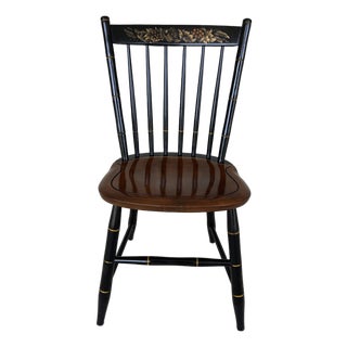 L. Hitchcock Black Harvest Maple Prospect Windsor Side Chair For Sale