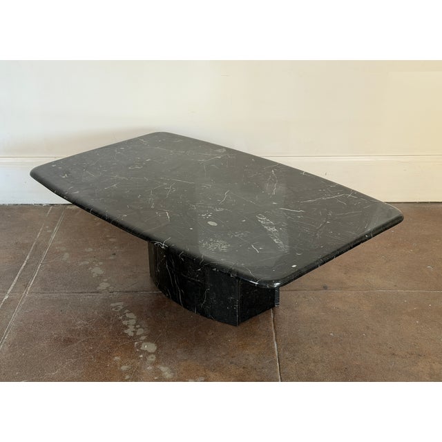 Vintage 1980's Black Marble Coffee Table For Sale - Image 4 of 14