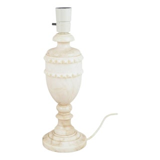 Vintage Table Lamp in White Marble, Italy, 1970s For Sale